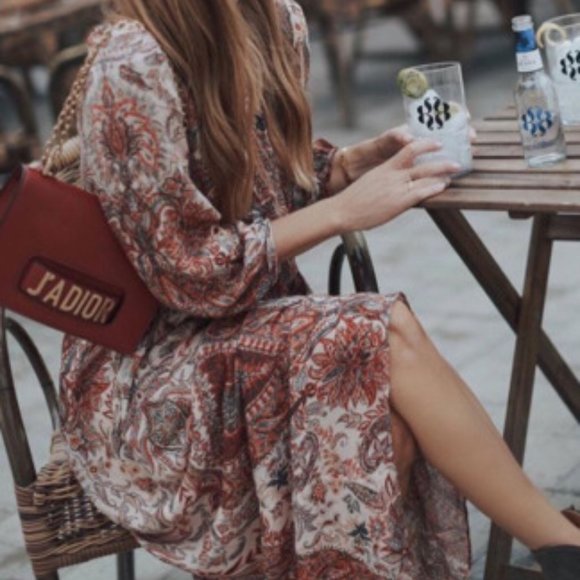 ZARA BLOGGERS FAV PRINTED FLOWING MIDI DRESS BRAND NEW WITH TAGS MEDIUM - Picture 2 of 10